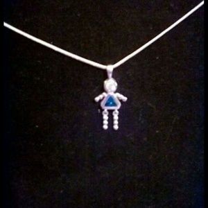Dec Girl Birthstone Sterling Pendant